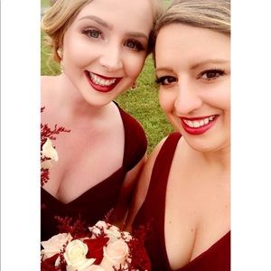 Bill levkoff dress in WINE. Full length.